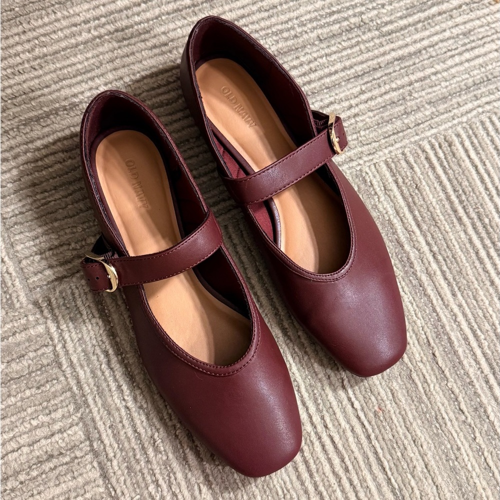 Old Navy Burgundy Mary Jane Flats